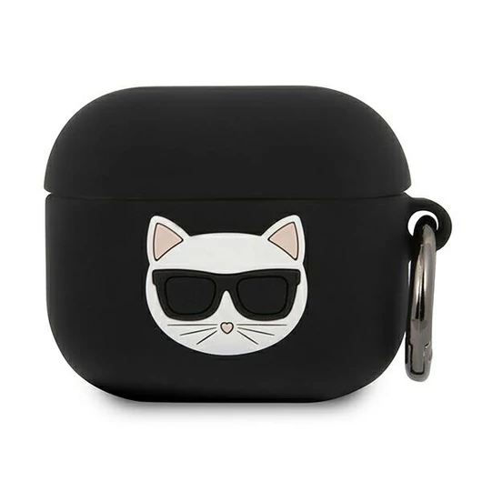 Apple Airpods 3 KARL LAGERFELD (KLACA3SILCHBK) szilikon tartó - fekete