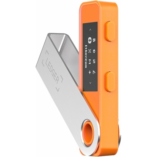 Ledger Nano S Plus BTC Narancs szinű kriptovaluta pénztárca