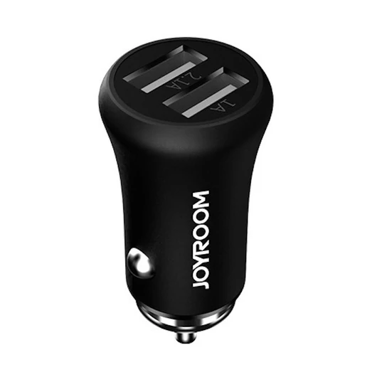 Joyroom F635 Mini Car Charger 3.1A 2xUSB Autós Töltőfej - Fekete - Quick Charge/Gyorstöltés