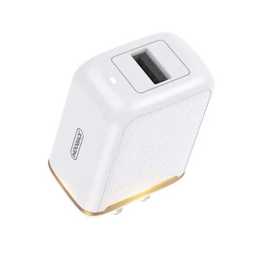 Joyroom L-A12Z 2.4A 1xUSB Hálózati Töltőfej + USB Type-C 1M Adatkábel - Fehér - Quick Charge/Gyorstöltés
