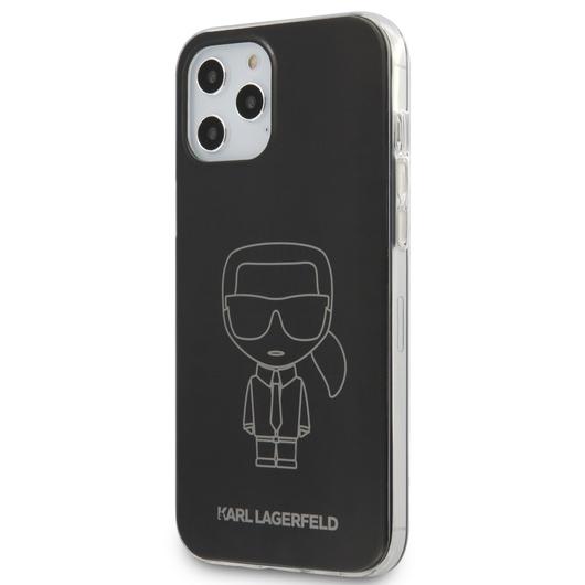 Apple iPhone 12 Pro Max KARL LAGERFELD KLHCP12LPCUMIKBK TPU Hátlap - Fekete