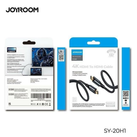 Joyroom SY-20H1 HDMI 2M 4K Kábel - Grafit
