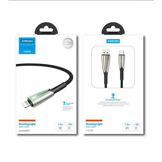 Joyroom S-M399 3A USB Type-C 1.5M Adatkábel - Fekete - Quick Charge/Gyorstöltés