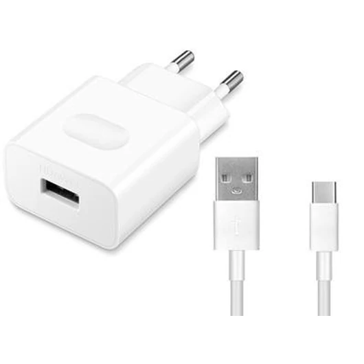 Eredeti Huawei 1m USB-C kábel 18W töltőfejjel - fehér - eco csomagolás