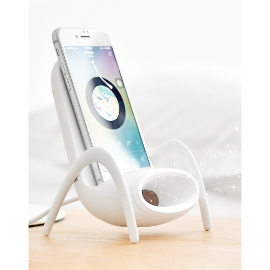 Wireless Telefon szék töltő QI - 15W asztali - fehér
